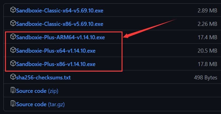 Sandboxie Plus v1.14.10发布页截图